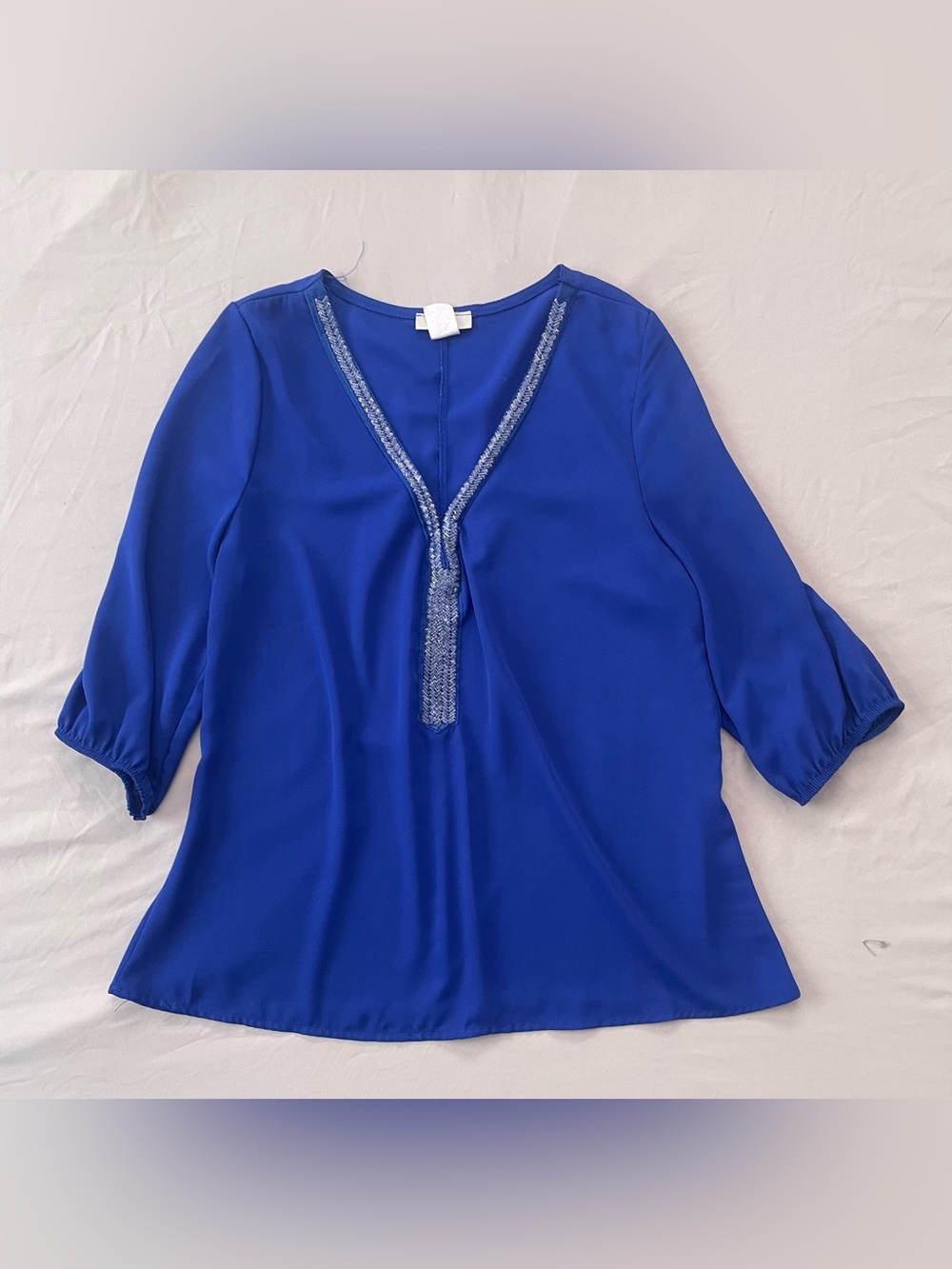 Women's Cobalt Blue 3/4 Sleeve Blouse